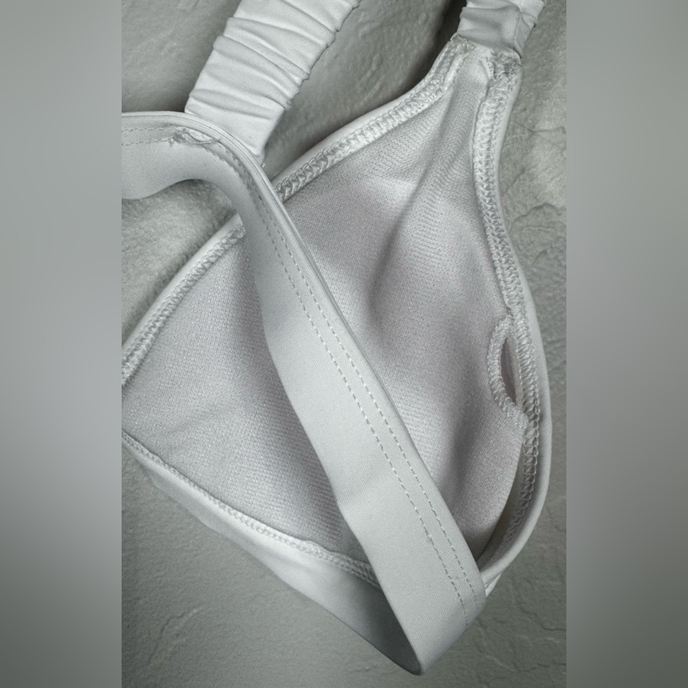 FULL TILT Ruched Fixed Triangle Bikini Top Size Large - Picture 6 of 8